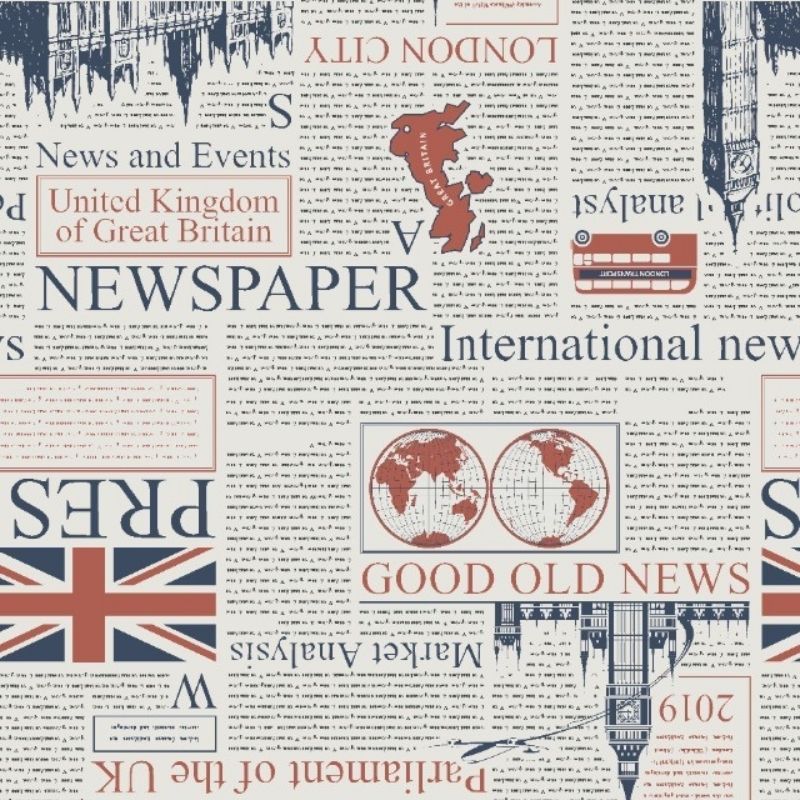 Corino BB Estampado Newspaper - 1,40m de largura