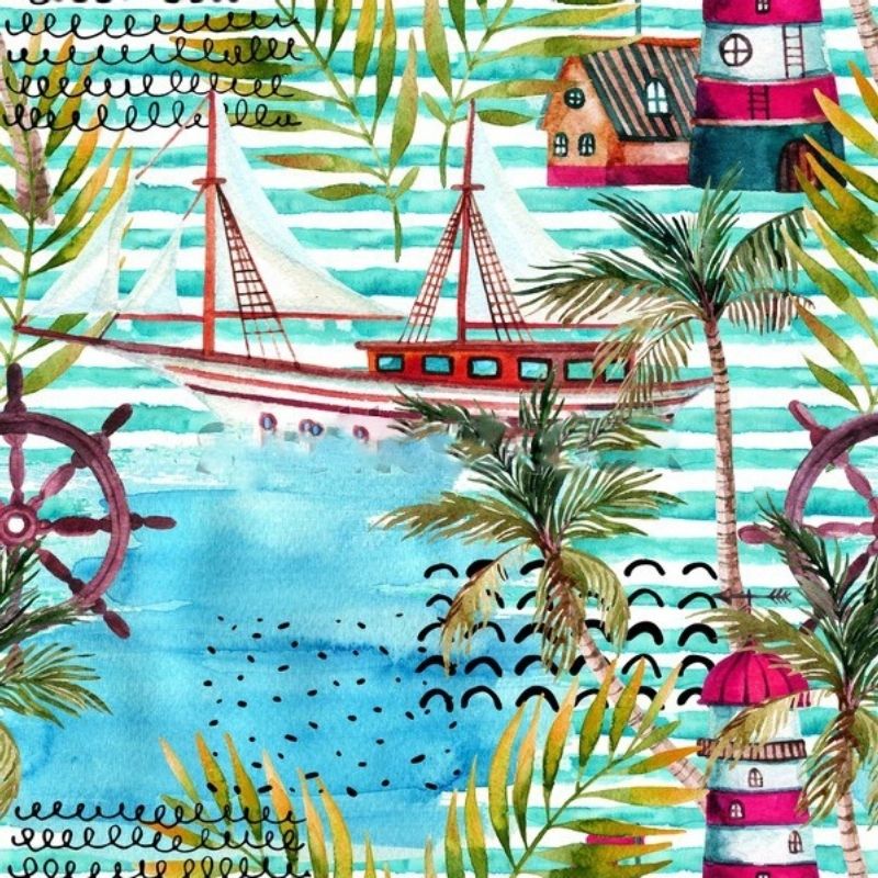 Corino BB Estampado Oceans - 1,40m de largura