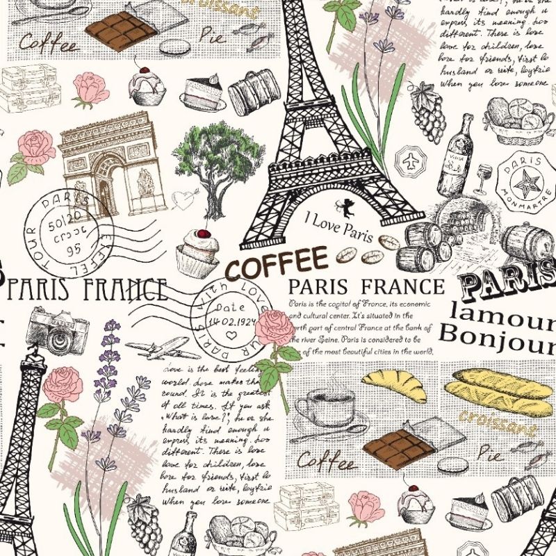 Corino BB Estampado Paris - 1,40m de largura